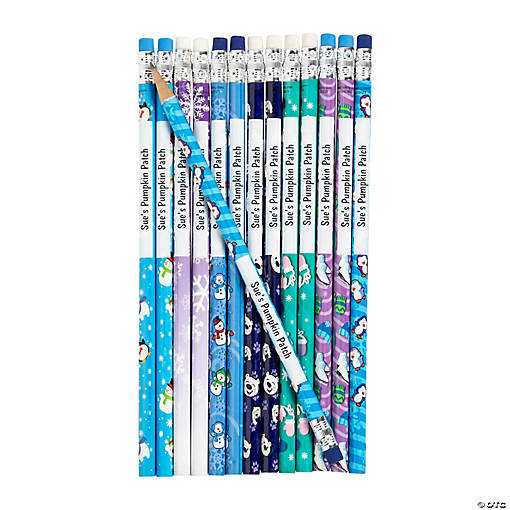 Bulk 144 Pc. Personalized Winter Pencil Assortment