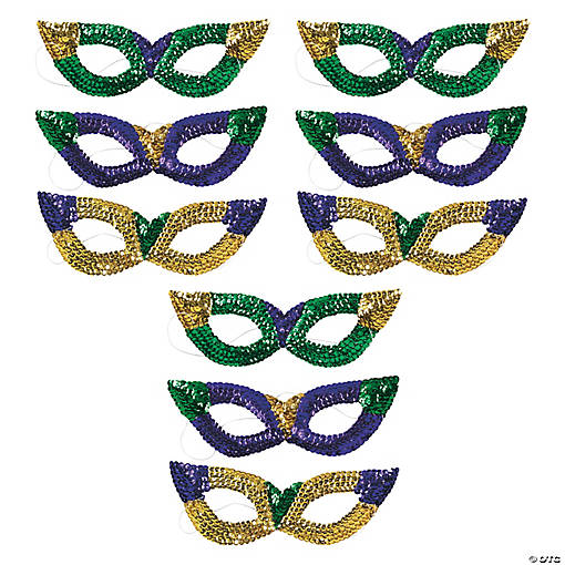 Bulk 144 Pc. Sequin Mardi Gras Masks