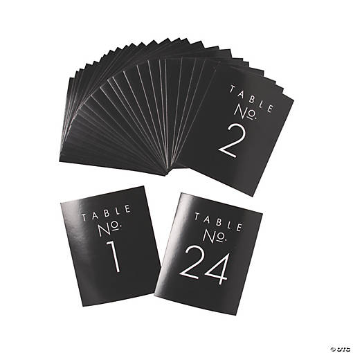 Bulk 24 Pc. Black Formal Table Numbers 1-24