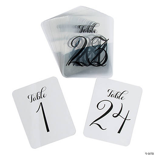 Bulk 24 Pc. Clear Table Numbers 1-24