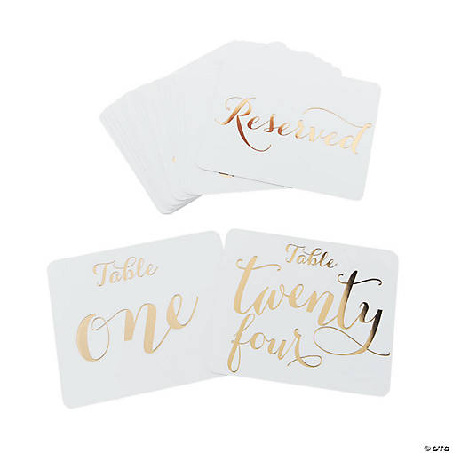 Bulk 24 Pc. Gold Foil Table Numbers 1 - 24