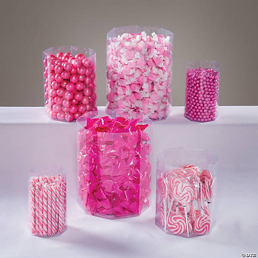 Bulk 24 Pc. Plastic Clear Octagon Candy Containers
