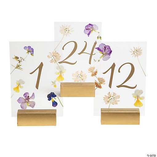 Bulk 24 Pc. Pressed Flower Table Numbers 1 - 24