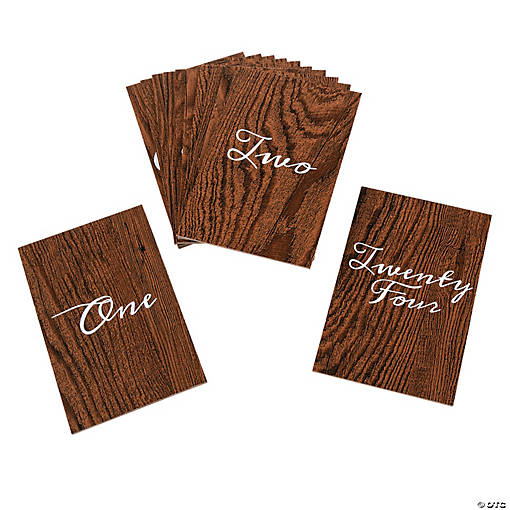 Bulk 24 Pc. Wood Grain Table Numbers 1-24