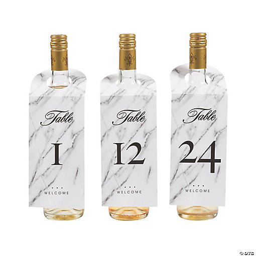 Bulk  25 Pc. Wine Bottle Tag Table Numbers