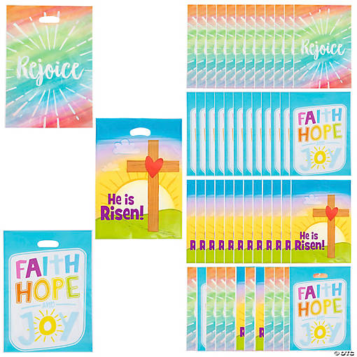 Bulk 250 Pc. Large Religious Easter Plastic Goody Bag Assortment