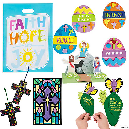 Bulk 290 Pc. Religious Easter Craft Kits-to-Go - Makes 48