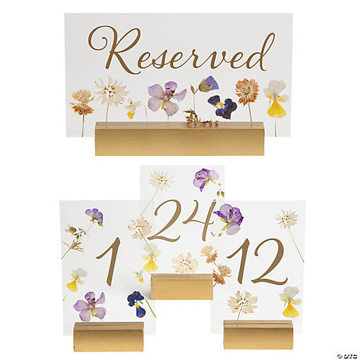 Bulk  30 Pc. Wedding Pressed Flower Table Numbers Kit