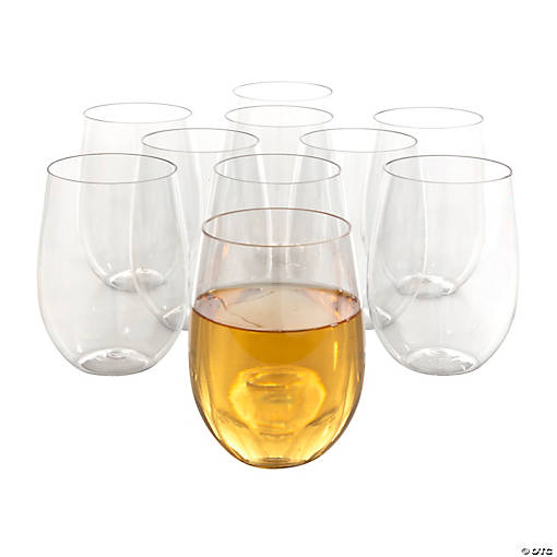 Bulk  48 Ct. Clear Stemless Plastic Wine Glasses