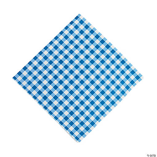 Bulk  48 Pc. Blue Gingham Luncheon Napkins