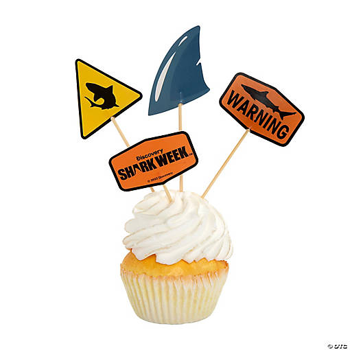 Bulk  48 Pc. Discovery Shark Week&amp;#8482; Cupcake Picks