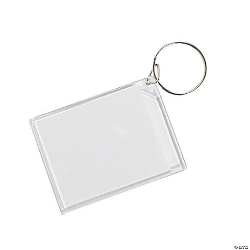 Cheap 48 Pcs Acrylic Keychain Blanks with Key Rings Transparent