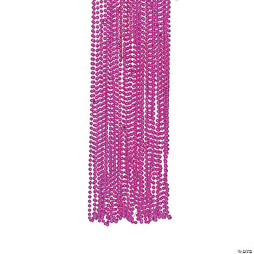 Bulk 48 Pc. Fuchsia Metallic Bead Necklaces