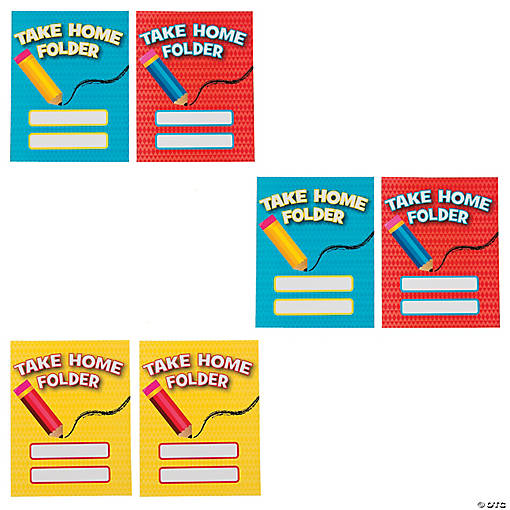 Bulk 48 Pc. Laminated Take Home Pocket Folders