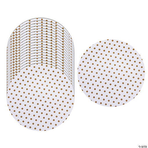 Bulk 48 Pc. Large Gold Dot Serving Paper Liners