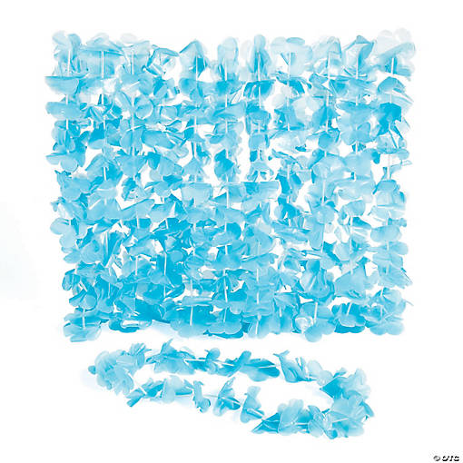 Bulk 48 Pc. Light Blue Flower Leis
