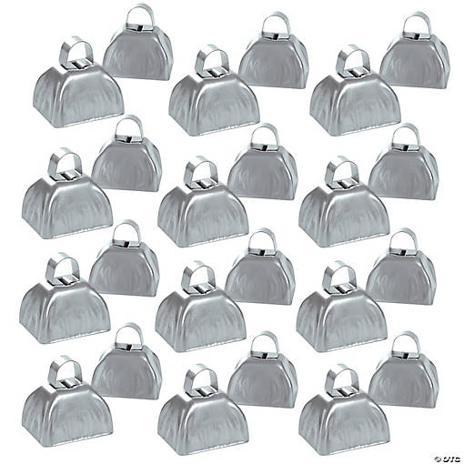 Bulk 48 Pc. Metallic Silvertone Cowbells