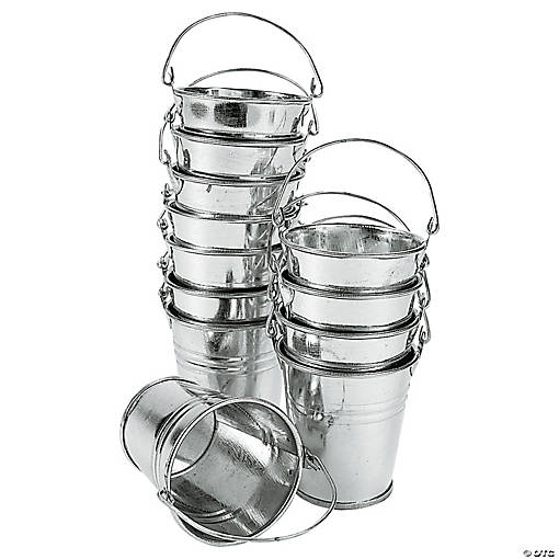 Bulk 48 Pc. Mini Galvanized Pails