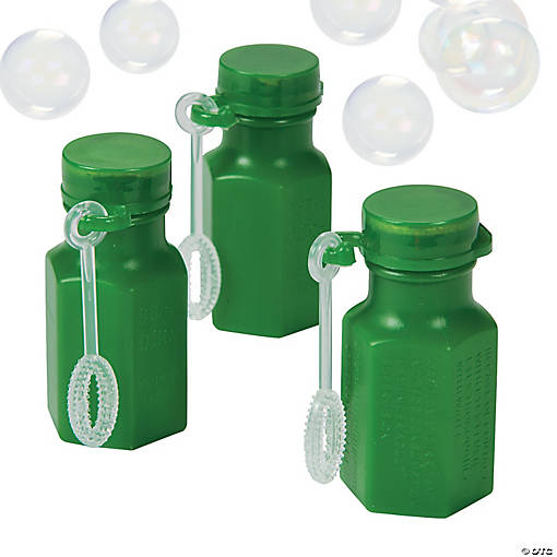 Bulk 48 Pc. Mini Hexagon Green Bubble Bottles