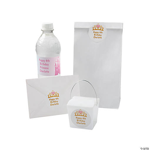 Bulk 48 Pc. Personalized Princess Party Label Set