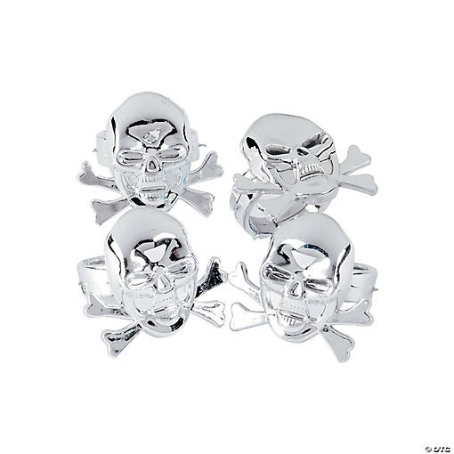 Bulk 48 Pc. Pirate Skull Plastic Rings