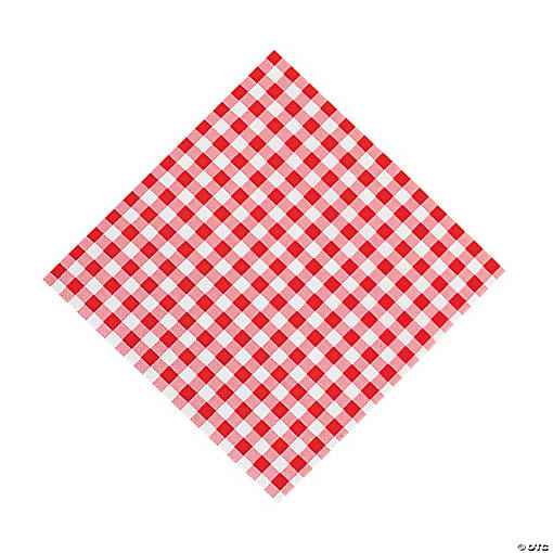 Bulk  48 Pc. Red Gingham Luncheon Napkins