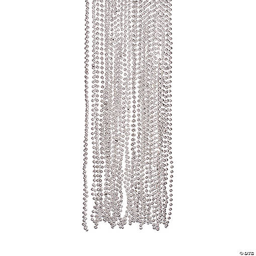 Bulk 48 Pc. Silver Metallic Bead Necklaces