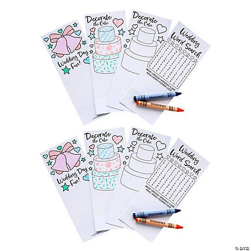Bulk 48 Pc. Wedding Coloring Activity Cards