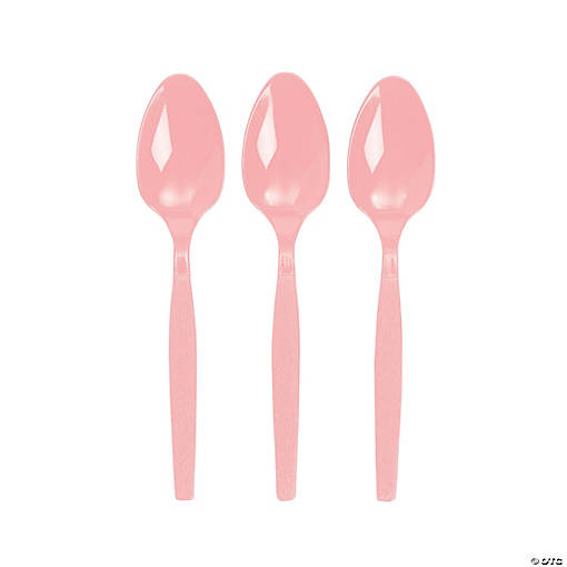 Bulk  50 Ct. Light Pink Plastic Spoons