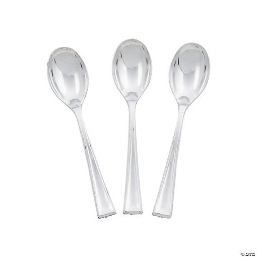 Bulk 50 Ct. Metallic Silver Mini Spoons