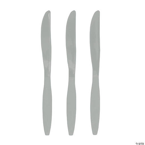 Bulk  50 Ct. Metallic Silver Plastic Knives
