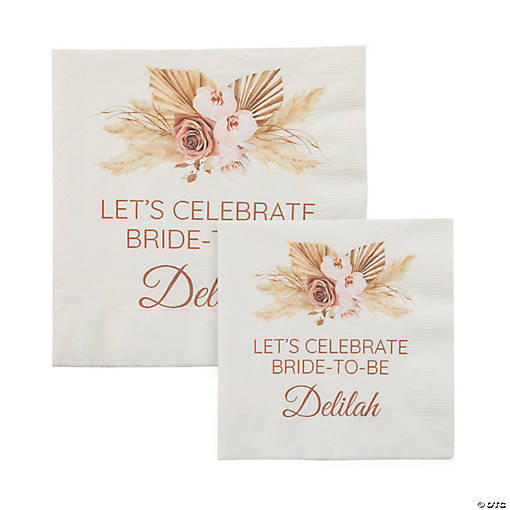 Bulk 50 Ct. Personalized Boho Neutral Napkins
