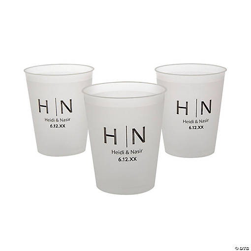 Bulk 50 Ct. Personalized Initials Frosted Cups
