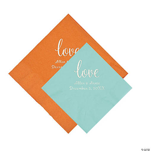 Bulk 50 Ct. Personalized Love Script Beverage or Luncheon Napkins