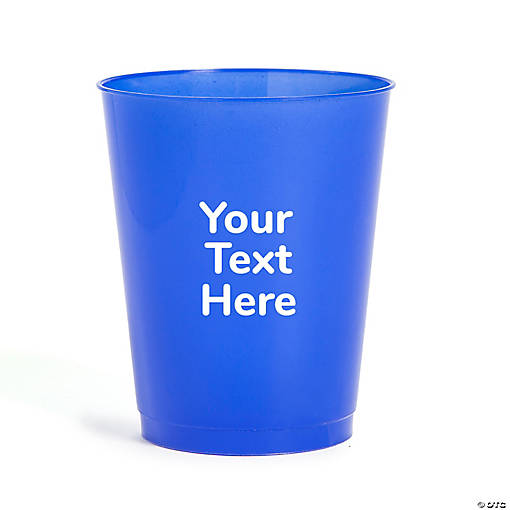 Bulk 50 Ct. Personalized Open Text Blue Stadium Cups