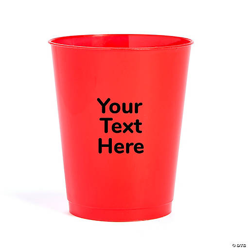 Bulk 50 Ct. Personalized Open Text Red Stadium Cups