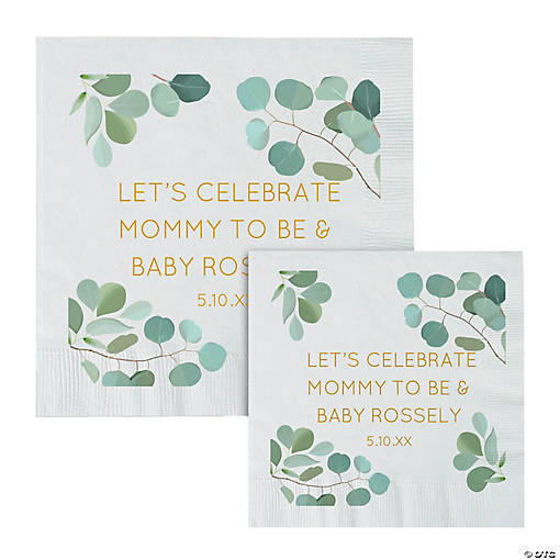 Bulk 50 Ct. Personalized Simple Eucalyptus Napkins