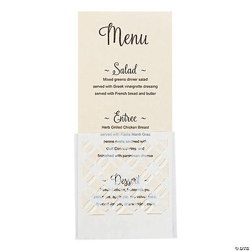 Bulk 50 Pc. Decorative Vellum Menu Holders
