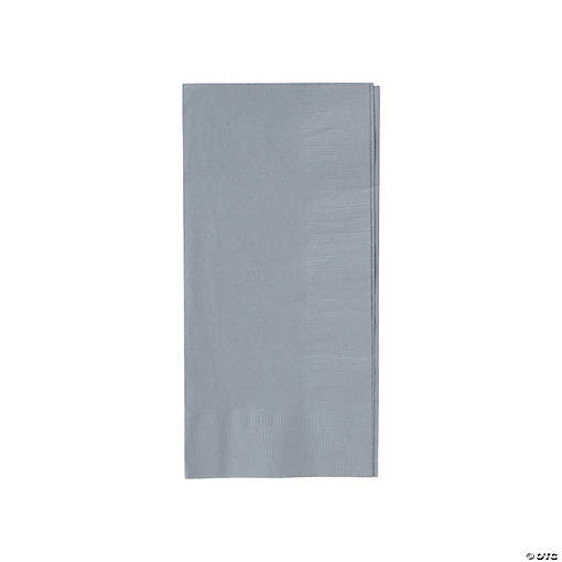 Bulk  50 Pc. Metallic Silver Dinner Napkins