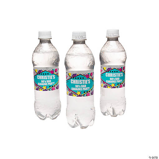 Bulk 50 Pc. Personalized 90s Water Bottle Labels