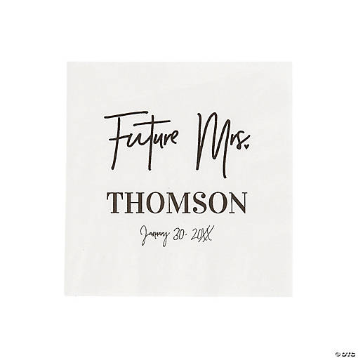 Bulk 50 Pc. Personalized Future Mrs. Beverage Napkins