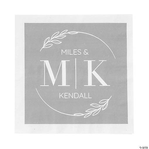 Bulk 50 Pc. Personalized Modern Initials Luncheon Napkins