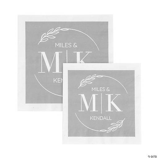 Bulk 50 Pc. Personalized Modern Initials Napkins