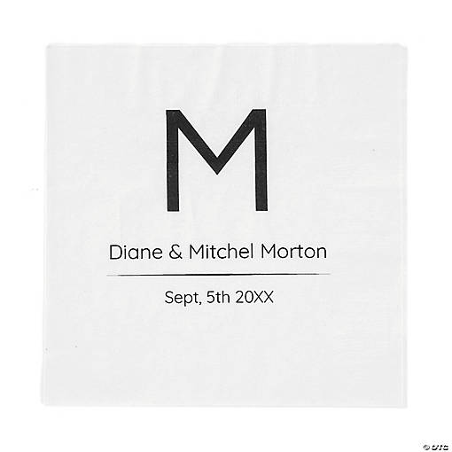 Bulk 50 Pc. Personalized Modern Monogram Luncheon Napkins