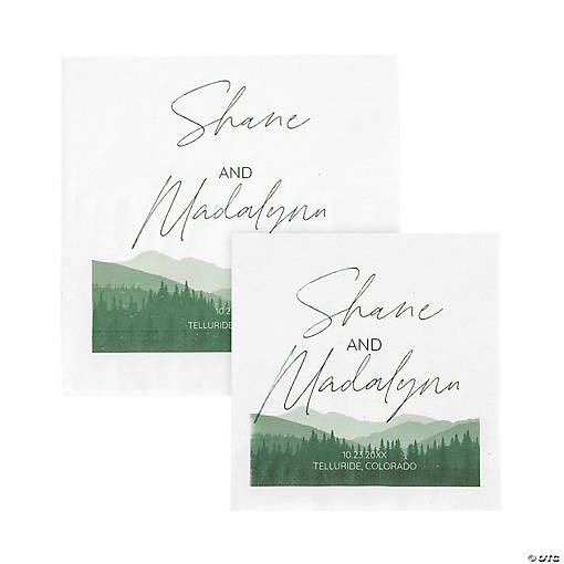 Bulk 50 Pc. Personalized Mountain Wedding Napkins