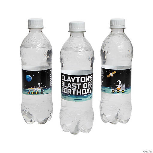 Bulk 50 Pc. Personalized Space Water Bottle Labels