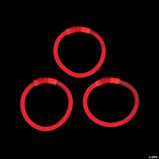 Bulk 50 Pc. Red Glow Bracelets