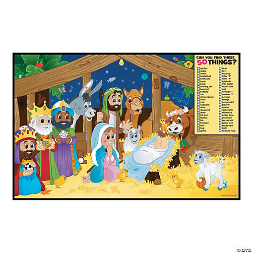 Bulk 50 Pc. Religious Christmas Image Hunt Activity Sheets
