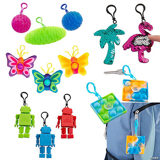 Bulk 54 Pc. Fidget Toy Backpack Clip Assortment