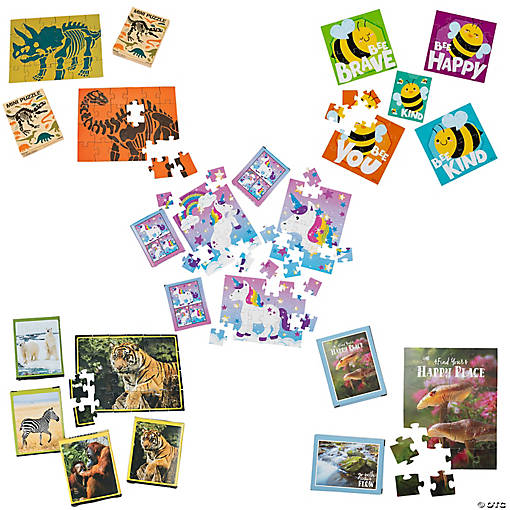 Bulk 60 Pc. Mini Everyday Fun Jigsaw Puzzle Assortment Kit